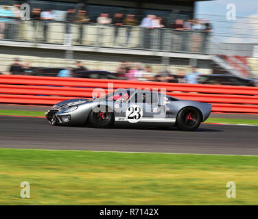 Solo un graffio, Andrew Smith, James Cottingham, Ford GT40, FIA, Masters storico di vetture sportive, Silverstone Classic 2015, Chris McEvoy, cjm-fotografia, Foto Stock