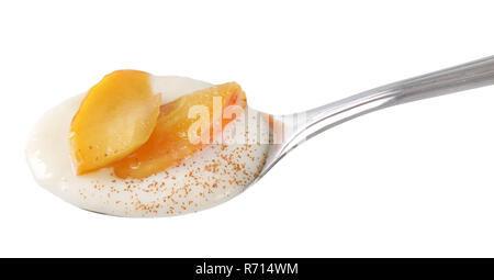 Cucchiaio di budino di semolino Foto Stock