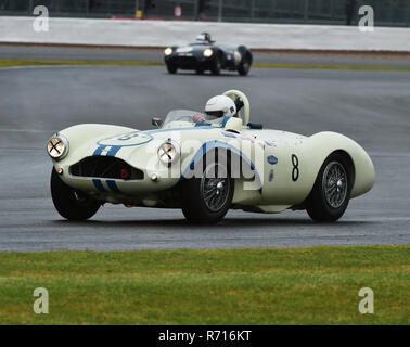 Urs Muller, Aston Martin DB3S, RAC Woodcote Trophy, Silverstone Classic 2015, Chris McEvoy, il circuito da corsa, cjm-fotografia, Classic Cars, Classic Rac Foto Stock