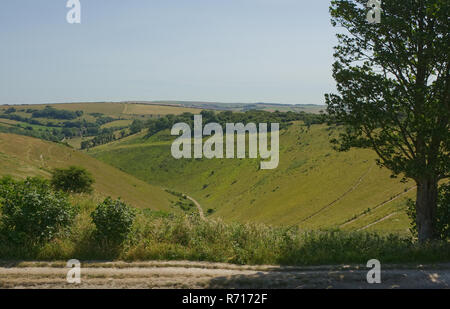 Valle Secca sulla South Downs a Devils Dyke vicino a Brighton, East Sussex, Inghilterra Foto Stock