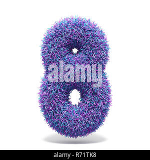 Viola con fodera in pelliccia sintetica numero 8 otto 3D Foto Stock