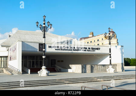 Macedonian Opera e Balletto edificio, Skopje, Macedonia Foto Stock