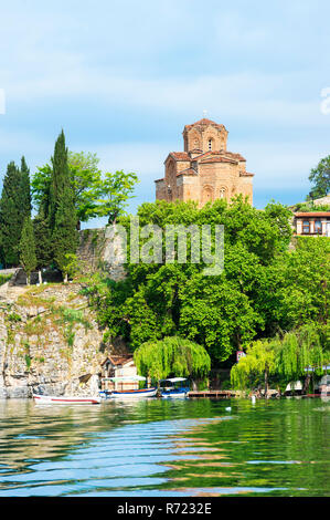 St John Theologian-Kaneo Chiesa, lago di Ohrid Macedonia Foto Stock