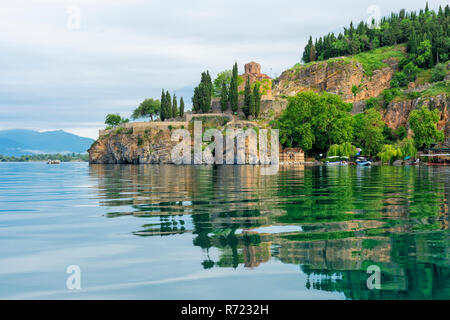 St John Theologian-Kaneo Chiesa, lago di Ohrid Macedonia Foto Stock