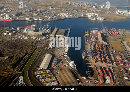 Una veduta aerea di rotte Teesport, Middlesborough, Teeside, North East England, Regno Unito Foto Stock