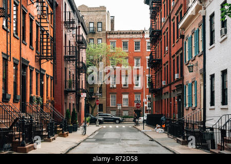 Gay Street, nel Greenwich Village, Manhattan New York City Foto Stock