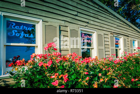 Il sole tramonta sull'Ice House furniture store, 20 maggio 2014, in Chamblee, Georgia. (Foto di Carmen K. Sisson/Cloudybright) Foto Stock