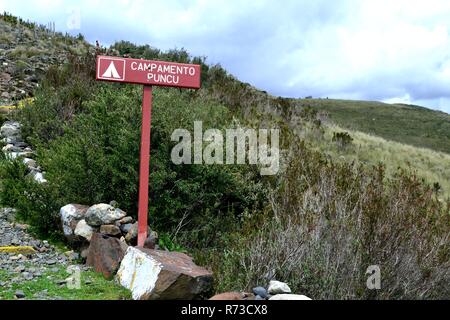 Puncu camp - Modo di AHUAC LAGUNA. Dipartimento di Ancash.PERÙ Foto Stock