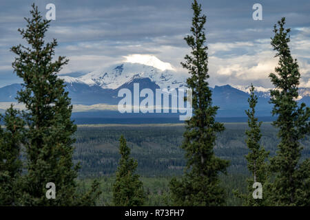 Montare il tamburo in Wrangell st Elias National Park come si vede dal centro di rame Alaska Foto Stock