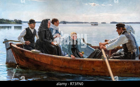 Il trasporto del bambino la bara di Albert Gustaf Aristides Edelfelt (1854-1905), olio su tela, 1879 Foto Stock