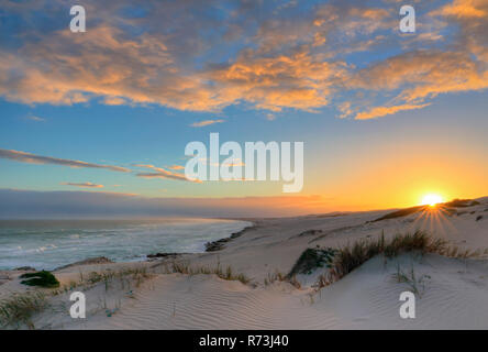 Dune di sabbia, Oceano Indiano, De Hoop Riserva Naturale, Western Cape, Sud Africa e Africa Foto Stock