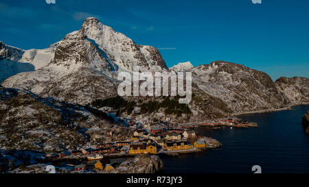 Nusfjord, Isole Lofoten, Nordland, Norvegia Foto Stock