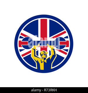 Meccanico britannica Union Jack icona bandiera Foto Stock