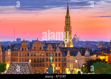 Bruxelles al tramonto, Bruxelles, Belgio Foto Stock