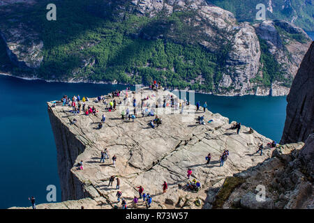 Prekestolen dall'alto in Norvegia. Foto Stock