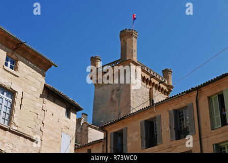 Il castello di ducato di UZES, Gard, Occitanie, Languedoc-Roussillon, Francia, Europa Foto Stock