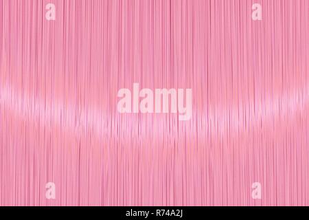 Realistico rosa luminoso capelli dritti con texture lucida dettaglio lucido. Illustrazione Vettoriale. Illustrazione Vettoriale