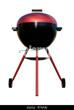 3D Rendering bollitore Barbecue Grill su bianco Foto Stock