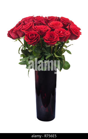 Bouquet di fiori da rose rosse isolato su sfondo bianco. Foto Stock