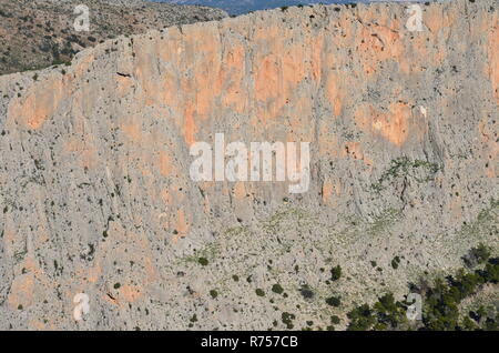 Leiva (o Leyva) Valle scogliere calcaree, Sierra Espuña massiccio, Murcia (Spagna sud-orientale) Foto Stock