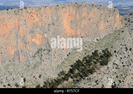 Leiva (o Leyva) Valle scogliere calcaree, Sierra Espuña massiccio, Murcia (Spagna sud-orientale) Foto Stock