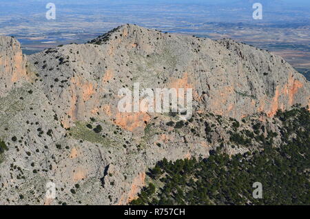 Leiva (o Leyva) Valle scogliere calcaree, Sierra Espuña massiccio, Murcia (Spagna sud-orientale) Foto Stock