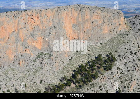 Leiva (o Leyva) Valle scogliere calcaree, Sierra Espuña massiccio, Murcia (Spagna sud-orientale) Foto Stock