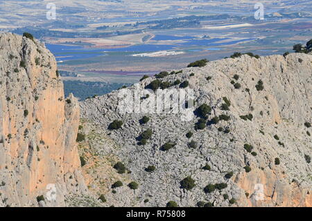 Leiva (o Leyva) Valle scogliere calcaree, Sierra Espuña massiccio, Murcia (Spagna sud-orientale) Foto Stock