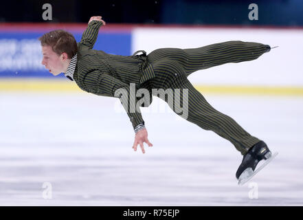 Zagabria, Croazia. Il 7 dicembre, 2018. Nikolaj Majorov di Svezia esegue durante gli uomini pattinaggio gratuito presso l'ISU Golden Spin di Zagabria 2018 a Zagabria in Croazia, il 7 dicembre, 2018. Credito: Igor Kralj/Xinhua/Alamy Live News Foto Stock