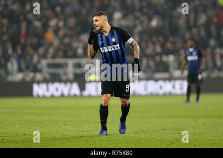Torino, Italia. 07 dicembre 2018. Mauro Icardi di FC Internazionale durante la Serie A nella partita tra Juventus FC ed FC Internazionale. Credito: Marco Canoniero/Alamy Live News Foto Stock