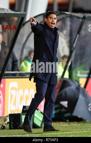 AMSTERDAM , 07-12-2018 , Sportpark De Toekomst , olandese , calcio Keuken Kampioen divisie , Stagione 2018 / 2019. Jong Ajax coach Michael REIZIGER durante il match Jong Ajax vs TOP Oss Foto Stock