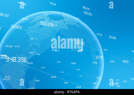 3D rendering, dati di grandi dimensioni e finanza Foto Stock
