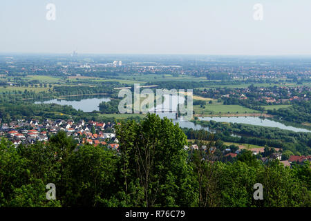 Vista dal Kaiser Wilhelm monumento alla wesertal Foto Stock