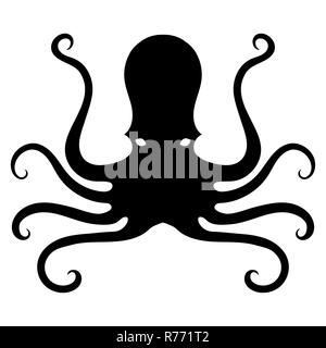 Icona di polipo isolato. Stilized Logo Design. Frutti di mare simbolo. Foto Stock