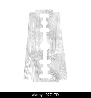 Tradizionale bordo doppia lama di rasoio. Strumento per il taglio dei capelli e la barba. Acciaio inossidabile Sheving attrezzatura. Foto Stock