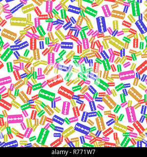 Tradizionale bordo doppia lama di rasoio Seamless Pattern. Strumento per il taglio dei capelli e la barba. Acciaio inossidabile Sheving attrezzatura. Foto Stock