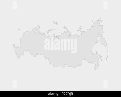 Mappa schematica della Russia su sfondo bianco Foto Stock