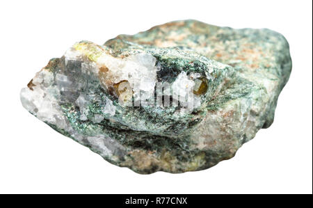 Chrysoberyl cristalli in materie beryl roccia isolata Foto Stock