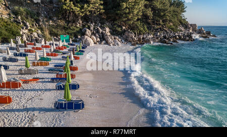 Spiaggia di marmo (Saliara spiaggia), Isole Thassos, Grecia Foto Stock