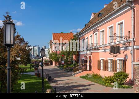 Minsk, Bielorussia - 27 Settembre 2017: Traetskae Pradmestse (Trinity sobborgo) - centro storico di Minsk, Bielorussia Foto Stock