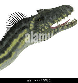 Deltadromeus testa di dinosauro Foto Stock