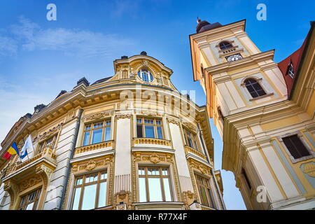 Il Municipio in piazza Grande, Sibiu, Transilvania, Romania Foto Stock