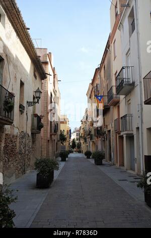 Vicolo in Cambrils old town Foto Stock