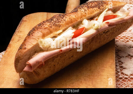 panino del salame Foto Stock