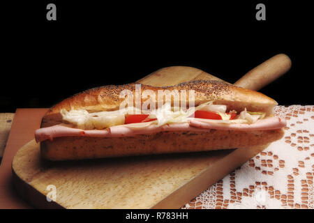 panino del salame Foto Stock