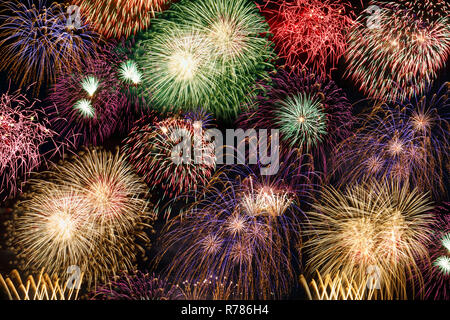 Capodanno fuochi d'artificio background anni anno sfondi fuochi d'artificio Foto Stock