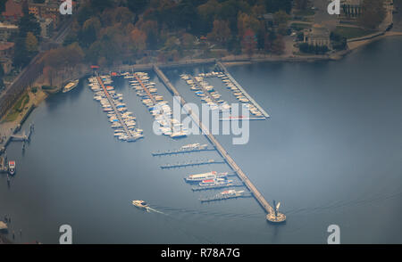 Vista aerea della marina di Como in Italia Foto Stock