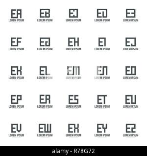 Set di lettera modello logo. Minime logo lettera modello di progettazione Illustrazione Vettoriale