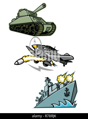 Guerra Mondiale 2 veicoli militari mascotte Foto Stock