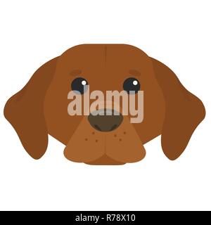 Marrone testa di cane disegno vettoriale ritratto Illustrazione Vettoriale